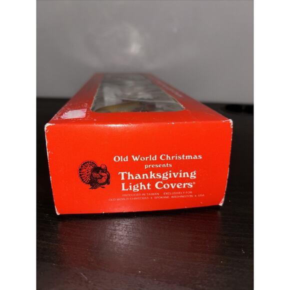 VTG Old World Christmas Thanksgiving Light Covers Set of 6 w/Box New Pilgrims - Picture 12 of 15
